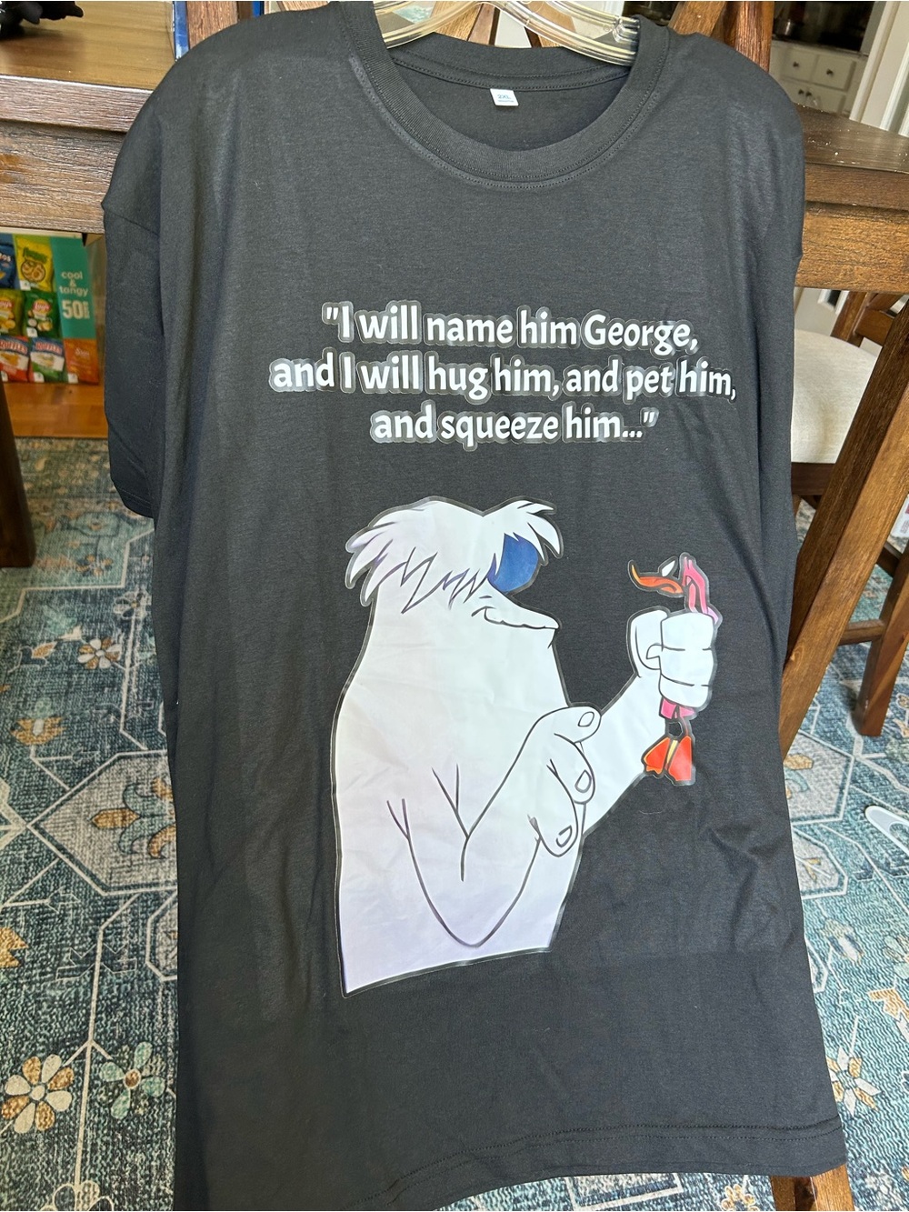 Looney Toons - "I Will Name Him George" Black Tee